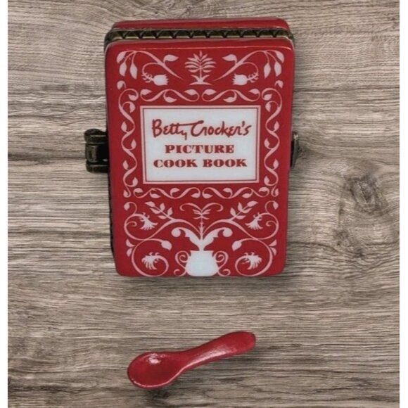PHB Trinket Box Betty Crocker Cook Book Porcelain Hinged Spoon Collection Vtg - Picture 1 of 11